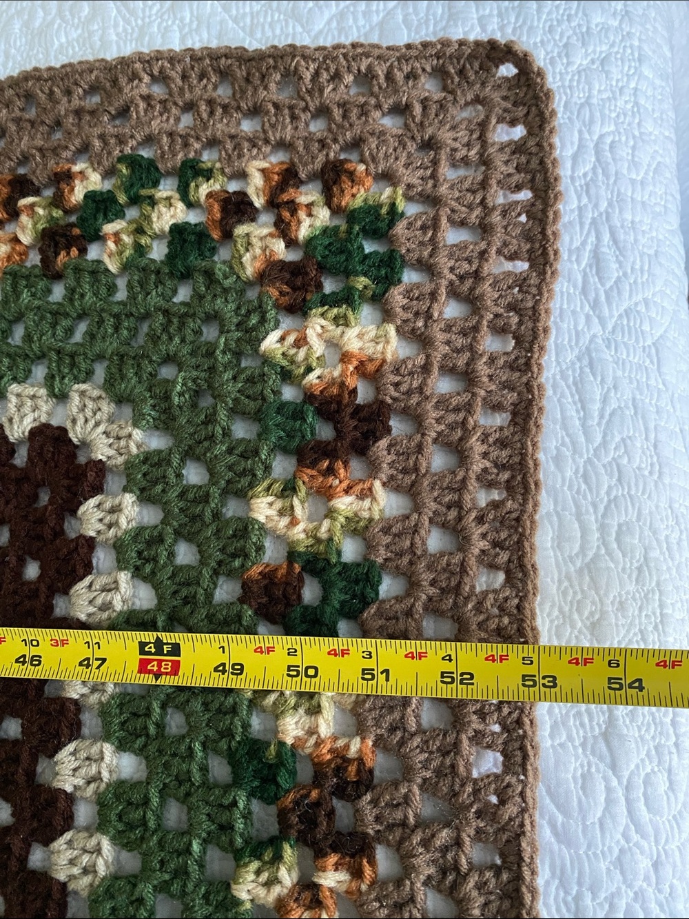 Handmade Crocheted Granny Square Rectangle Throw Afghan Lap Blanket - Picture 6 of 6